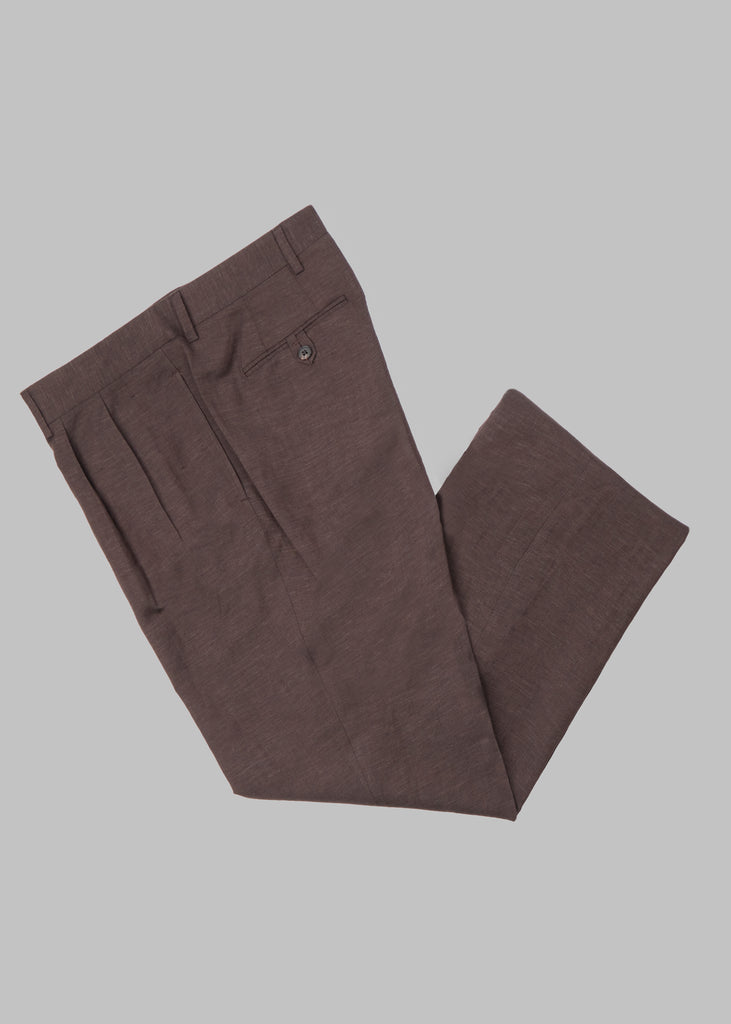 Wool Linen Pleated Trouser