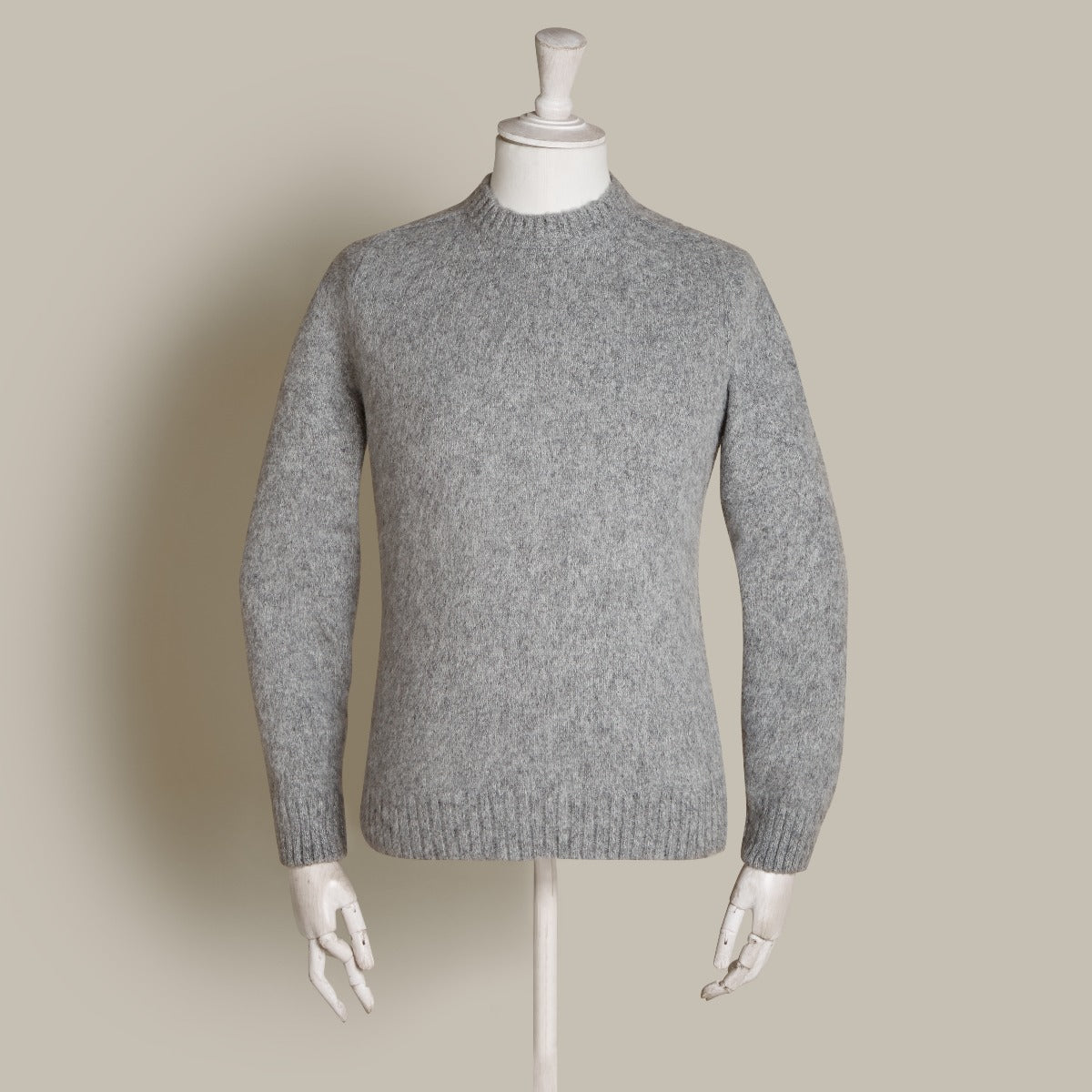 Brushed Geelong Crew Neck Sweater In Grey