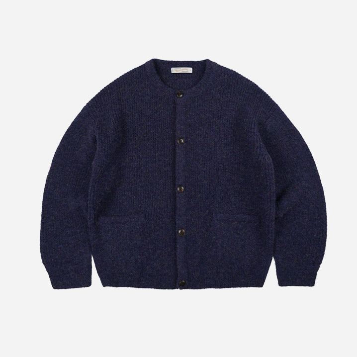 Brushed Wool Round Cardigan Purple