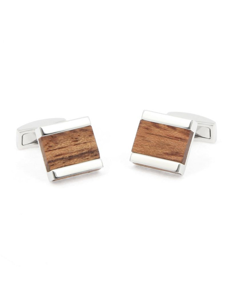 Bubinga Wood Squared Cufflinks Minkebe