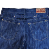 Buckle Back Tokushima Shoai Hank Dyed denim (Natural plant dyed Indigo) in store now!