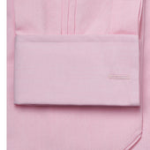 Classic Fit Plain End On End Double Cuff Shirt In Pink