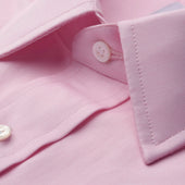 Classic Fit Plain End On End Double Cuff Shirt In Pink