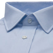 Classic Fit Plain Pinpoint Oxford Button Cuff Shirt In