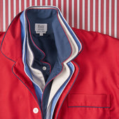 Plain Silk Pyjamas in Red