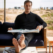 Merino Wool Sports Shirt in Black
