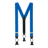 Plain Barathea Braces with Button in Smalt blue