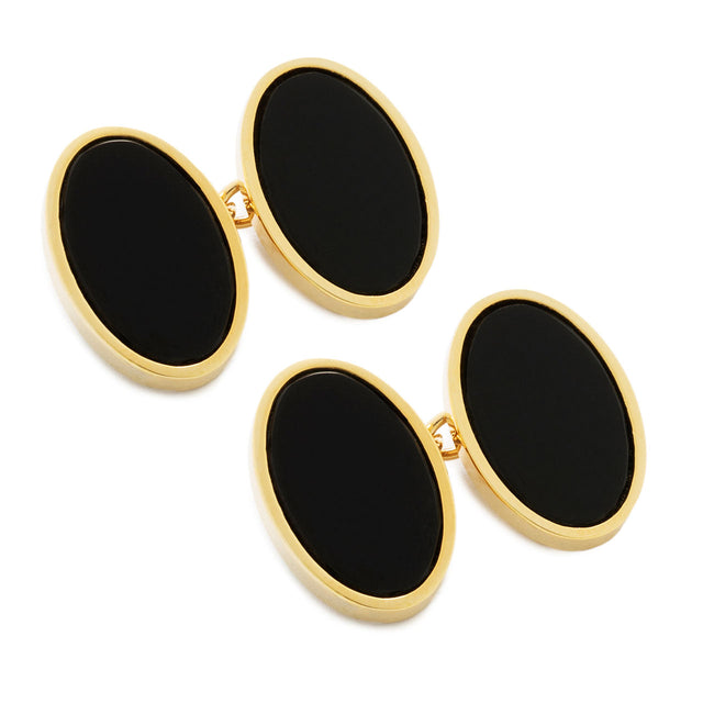 Black Onyx and Gilt Cufflinks