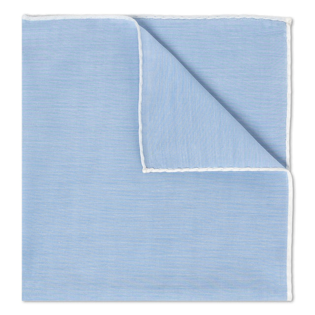 Plain Batiste Cotton Pocket Square in Sky Blue