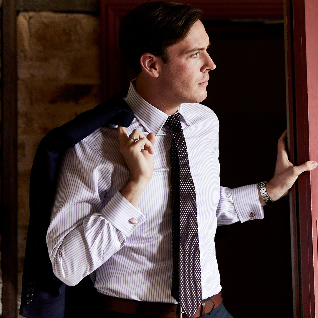 Medium Spot Silk Tie In And White
