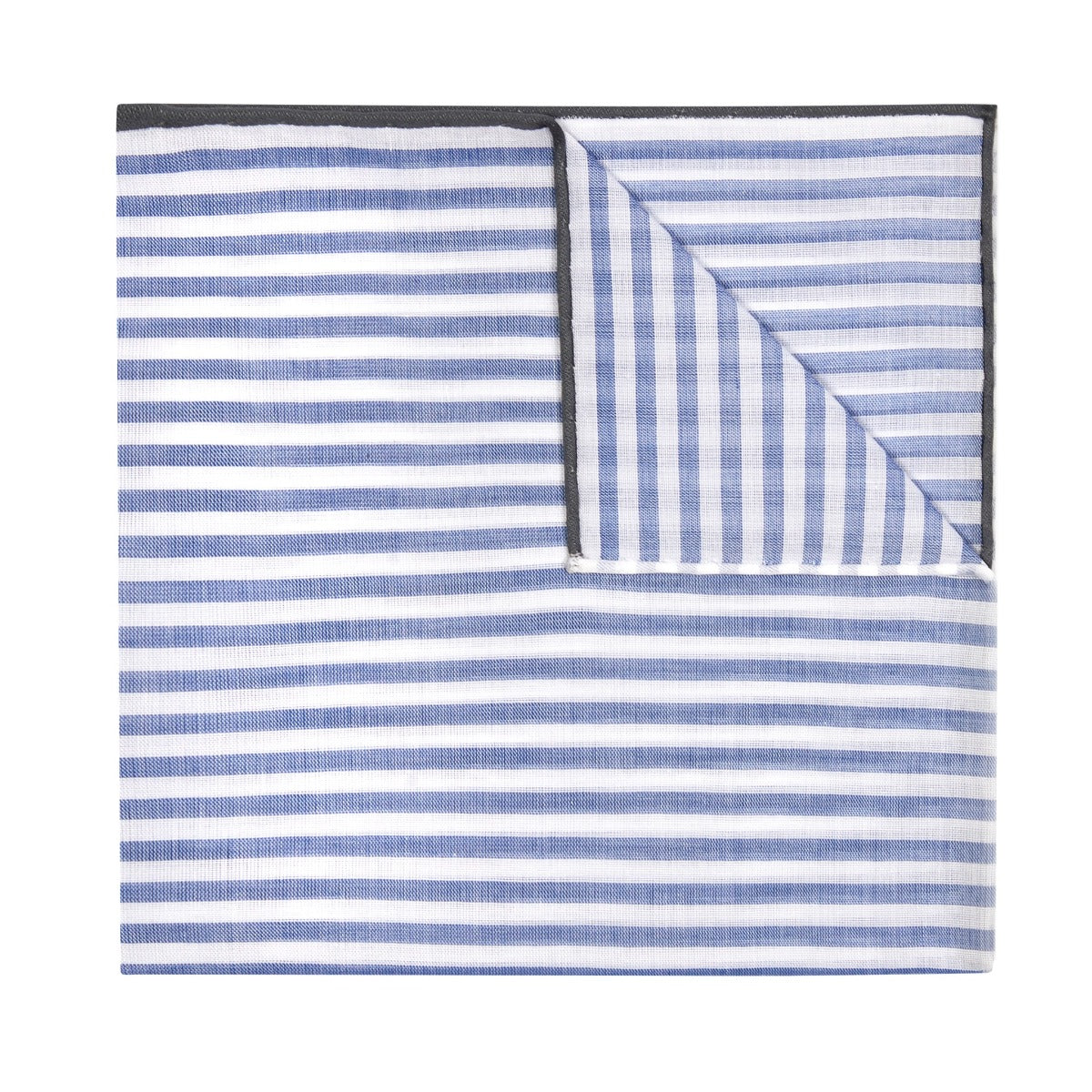 Buren Stripes Batiste Cotton Pocket Square In