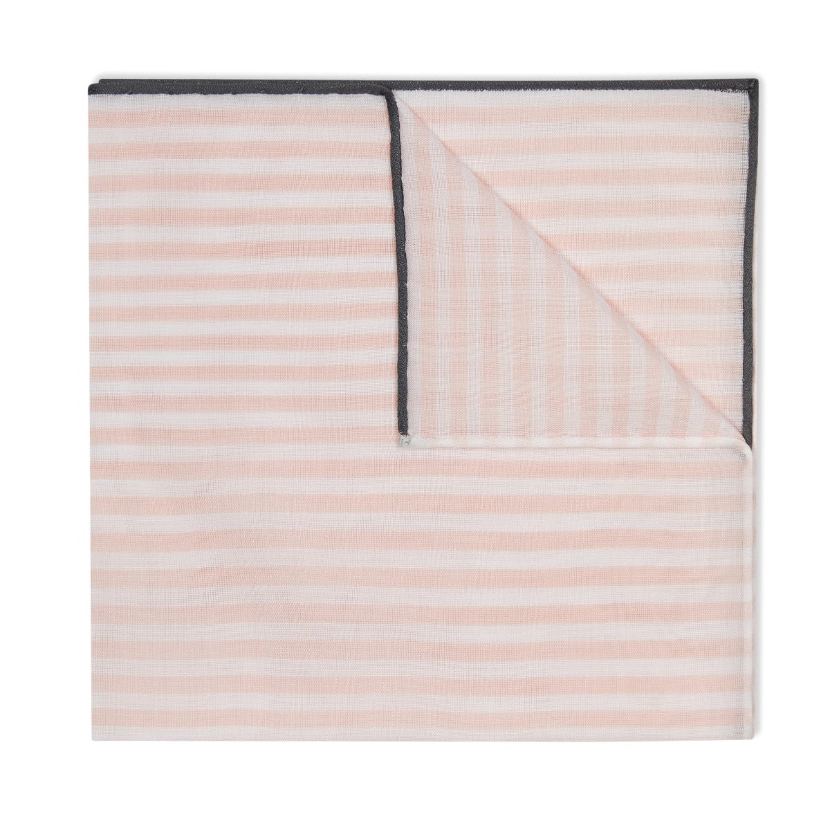 Buren Stripes Batiste Cotton Pocket Square In Pink