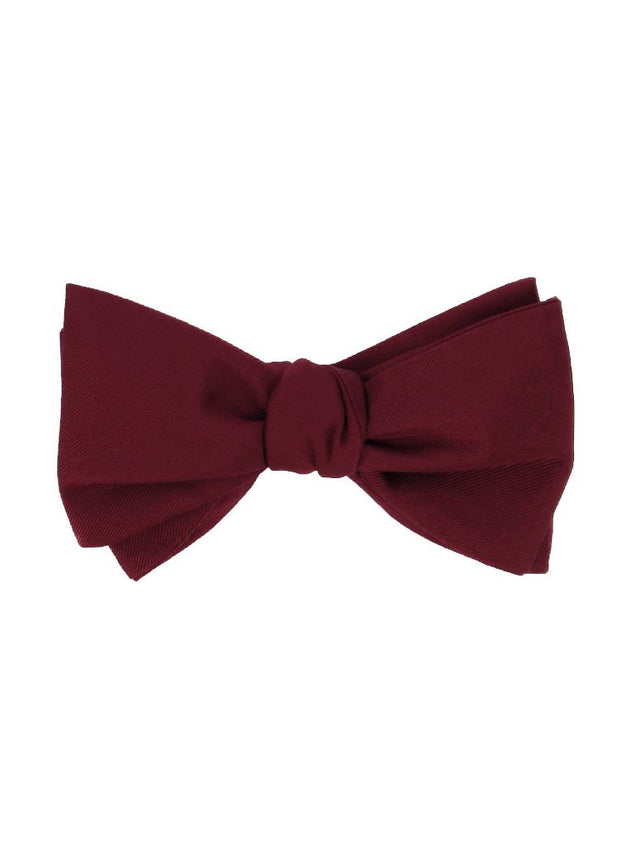 Burgundy bow tie in silk Côme