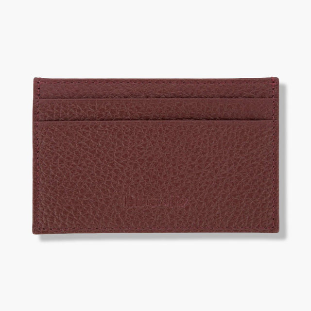 Burgundy Calf Leather Double Sided Card Holder