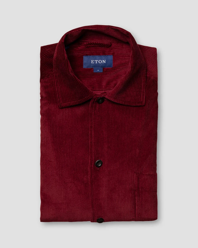 Burgundy Corduroy Overshirt - Eton