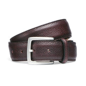 Burgundy Grain Belt with Silver Buckle