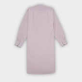 Hairline Stripe Sea Island Quality Cotton Nightshirt With Navy Piping