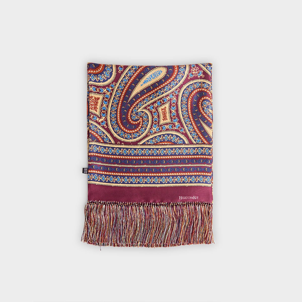 Large Fancy Paisley Printed Silk Scarf