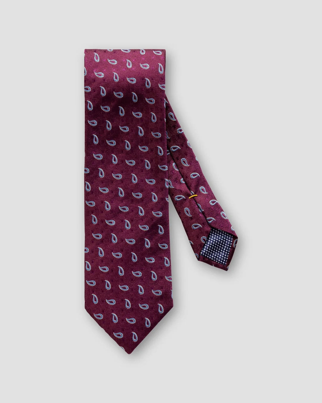 Dark Red Light Blue Paisley Tie Eton