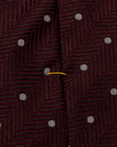 Burgundy Polka Dot Wool Silk Tie