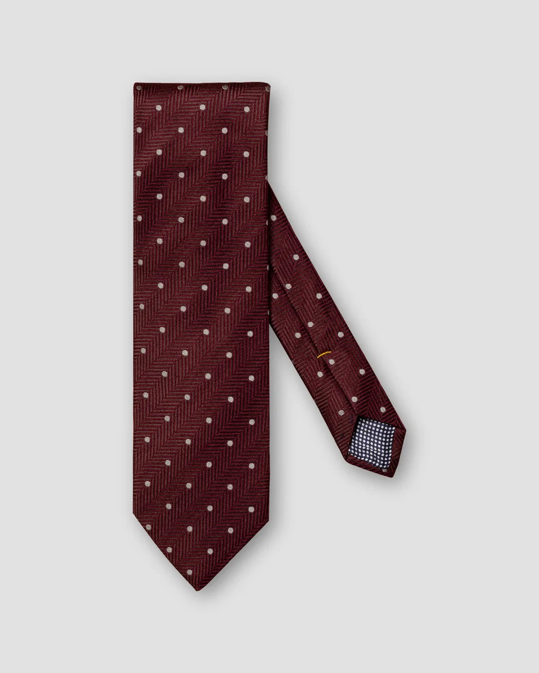 Burgundy Polka Dot Wool Silk Tie