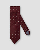 Burgundy Polka Dot Wool–silk Tie