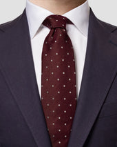 Burgundy Polka Dot Wool Silk Tie