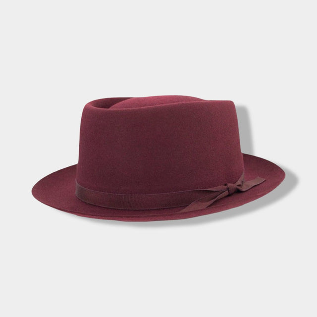 Burgundy Pork Pie Trilby
