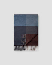 Dark Large Block Checked Multi Colored Scarf