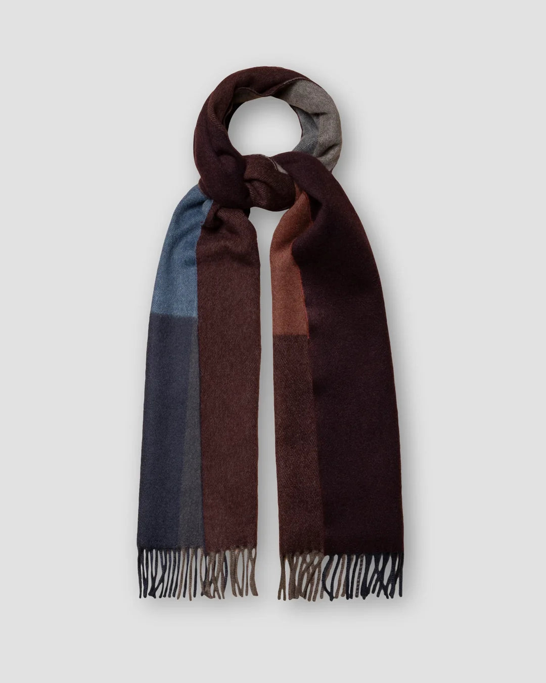 Dark Large Block Checked Multi Colored Scarf