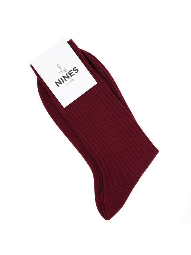 Burgundy cotton lisle socks