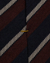 Burgundy Striped Wool Silk Tie
