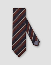 Burgundy Striped Wool–silk Tie