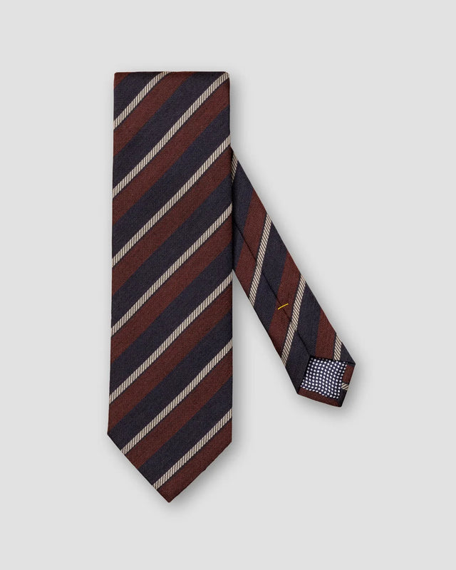 Burgundy Striped Wool–silk Tie