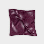 White Medium Spot Silk Pocket Square