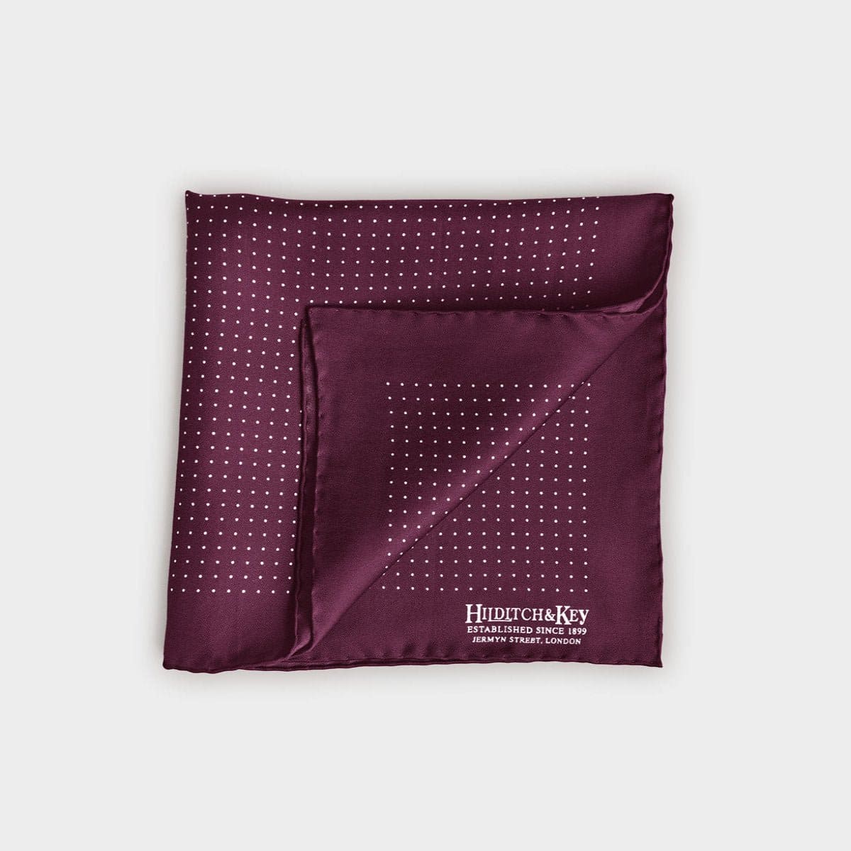 White Small Spot Silk Pocket Square