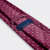 White Spot Herringbone Silk Tie