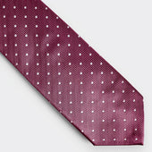 White Spot Herringbone Silk Tie