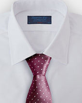 White Spot Herringbone Silk Tie