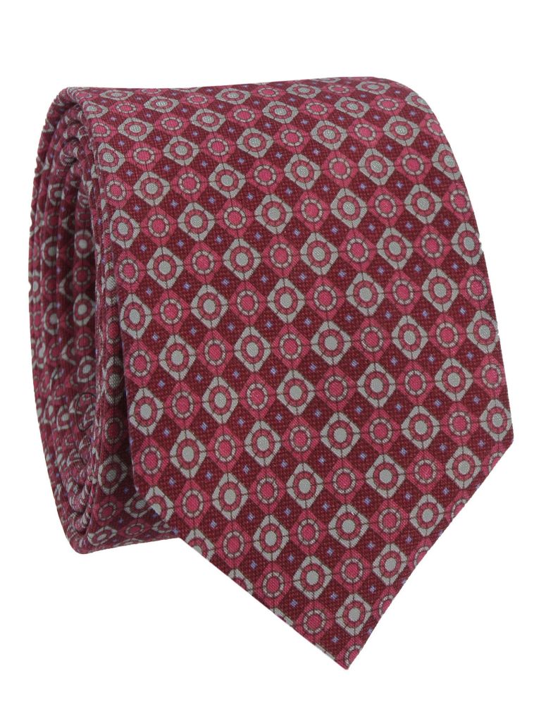 Wool Tie With Retro Patterns