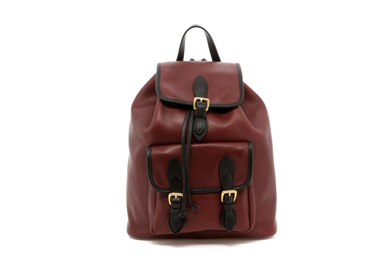 Classic Backpack - Burgundy/Black - Tumbled