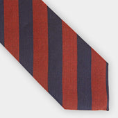 Block Stripe Wool Silk Blend Tie