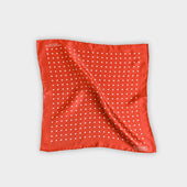 White Medium Spot Silk Pocket Square