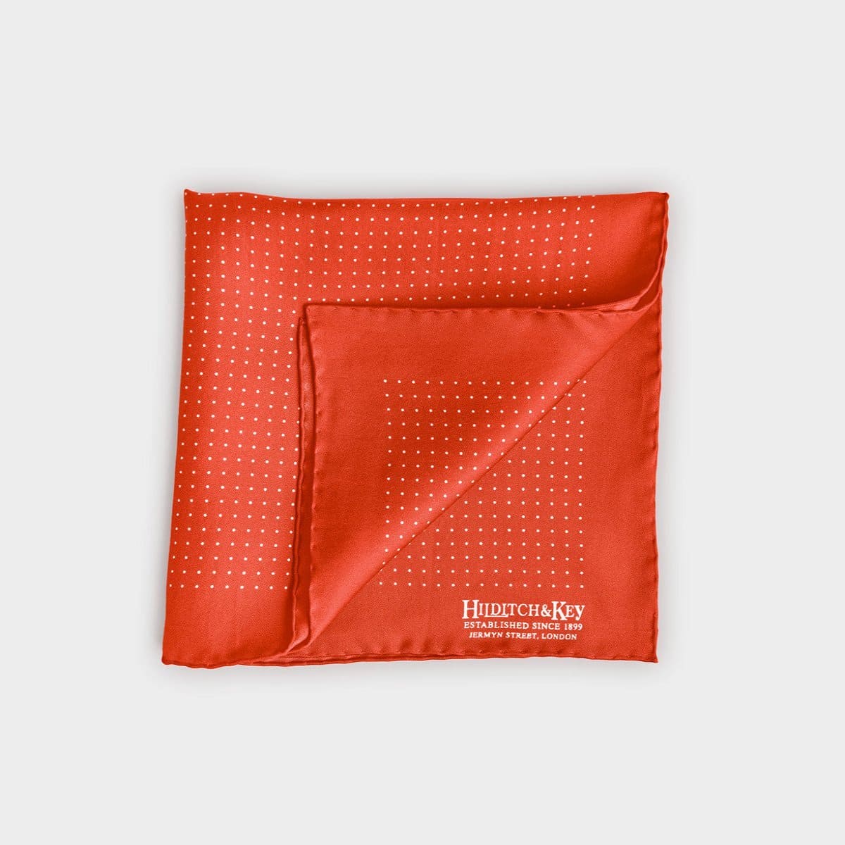 White Small Spot Silk Pocket Square
