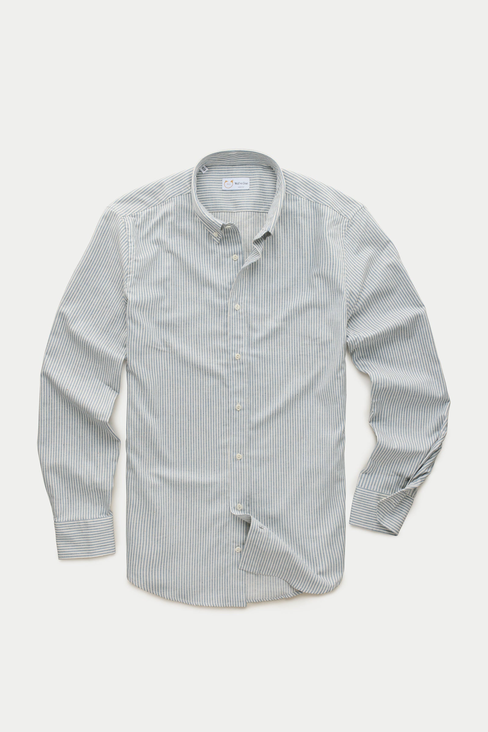 Long Sleeve Regular After-Dinner Button Down Cotton Shirt Blue Conductor