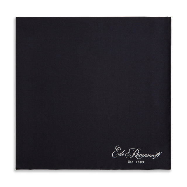 Black Silk Fine Twill Pocket Square