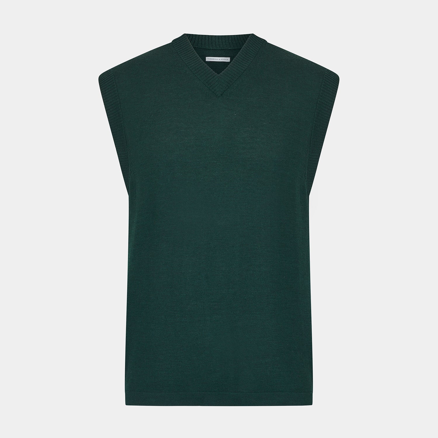 Petrol Fine Merino V Neck Vest