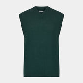 Petrol Green Fine Merino V-Neck Vest
