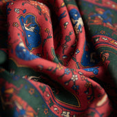 Animal Motif Wool Silk Pocket Square 40x40cm