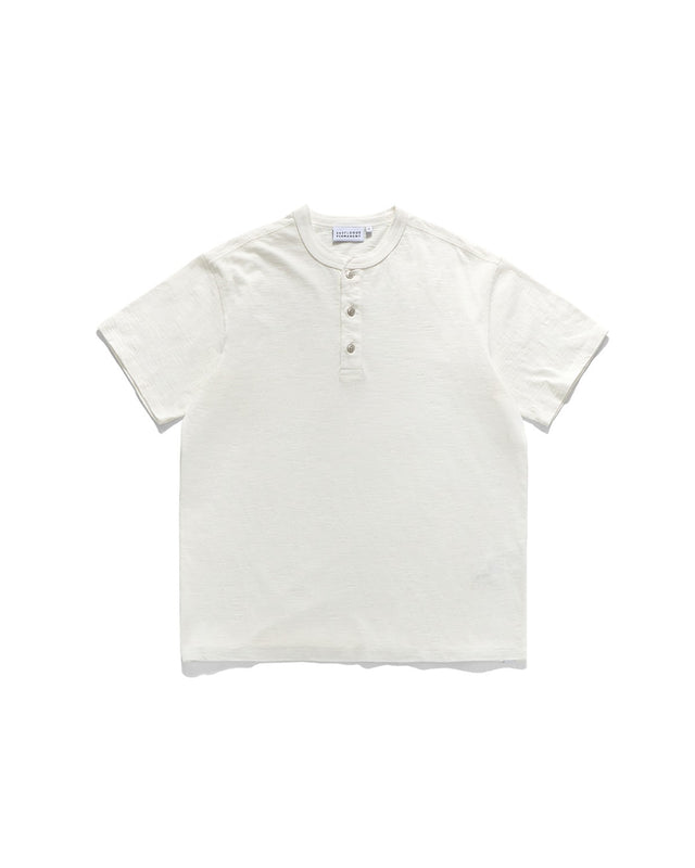 HENLEY NECK T-SHIRTS / OFF WHITE